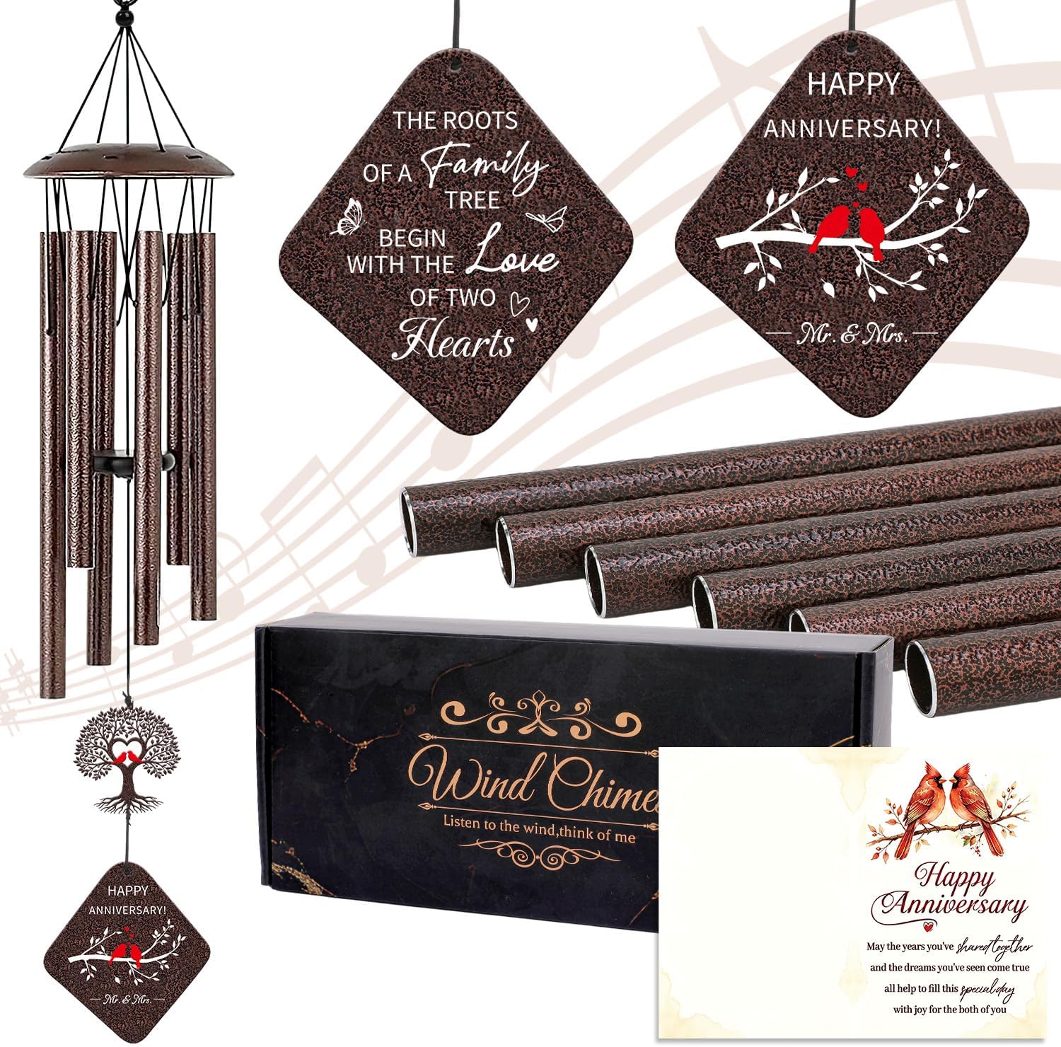 Happy Wedding Anniversary Wind Chime Gifts for Couples Parents