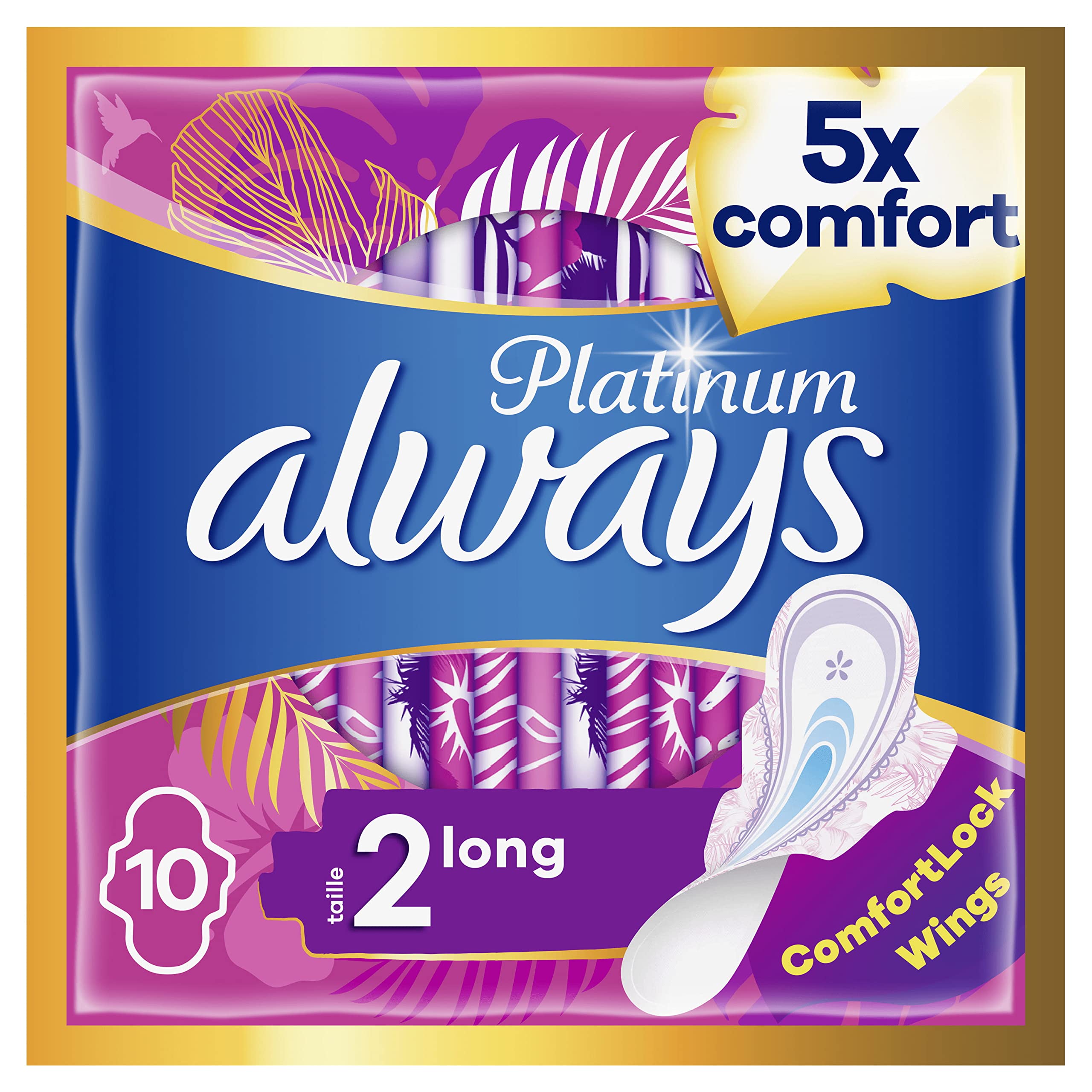 Always Platinum Damenbinden, Größe 2, lang, 160 Servietten mit Flügeln, moderater Tagesfluss, Eco-Format, weich und flexibel, super saugfähig und ultradünn