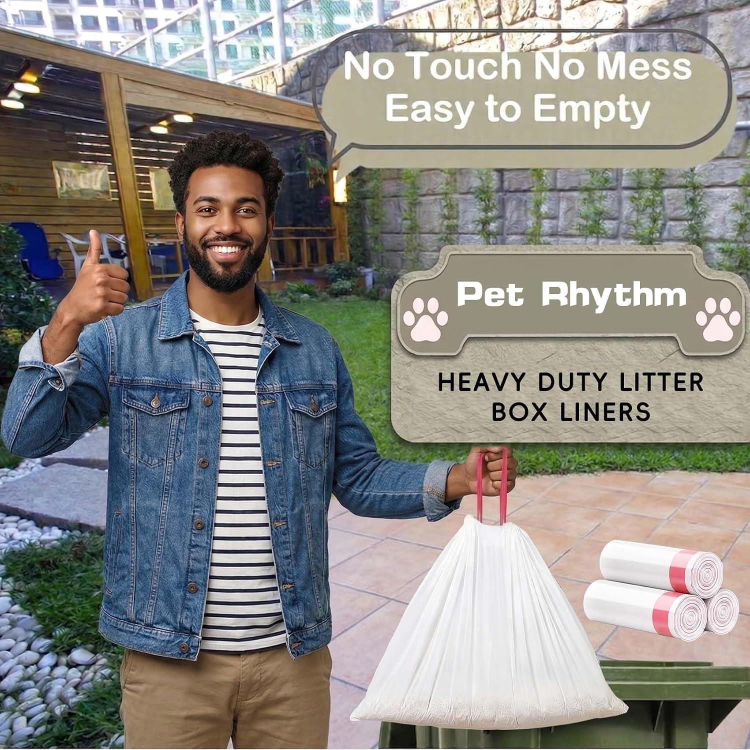 Jumbo litter box liners 30 Count Fits Most/Any Litter Boxes(39" x 18") | Drawstring Litter Box Liners, For Litter Box, Heavy Duty Scratch Easy Clean Up Thick Large Kitty Litter Liner XL