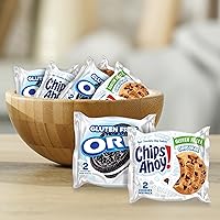Vista 5 de OREO Galletas de sándwich de chocolate y chips AHOY! Galletas con chispas de chocolate sin gluten, paquete variado, 20 paquetes de aperitivos