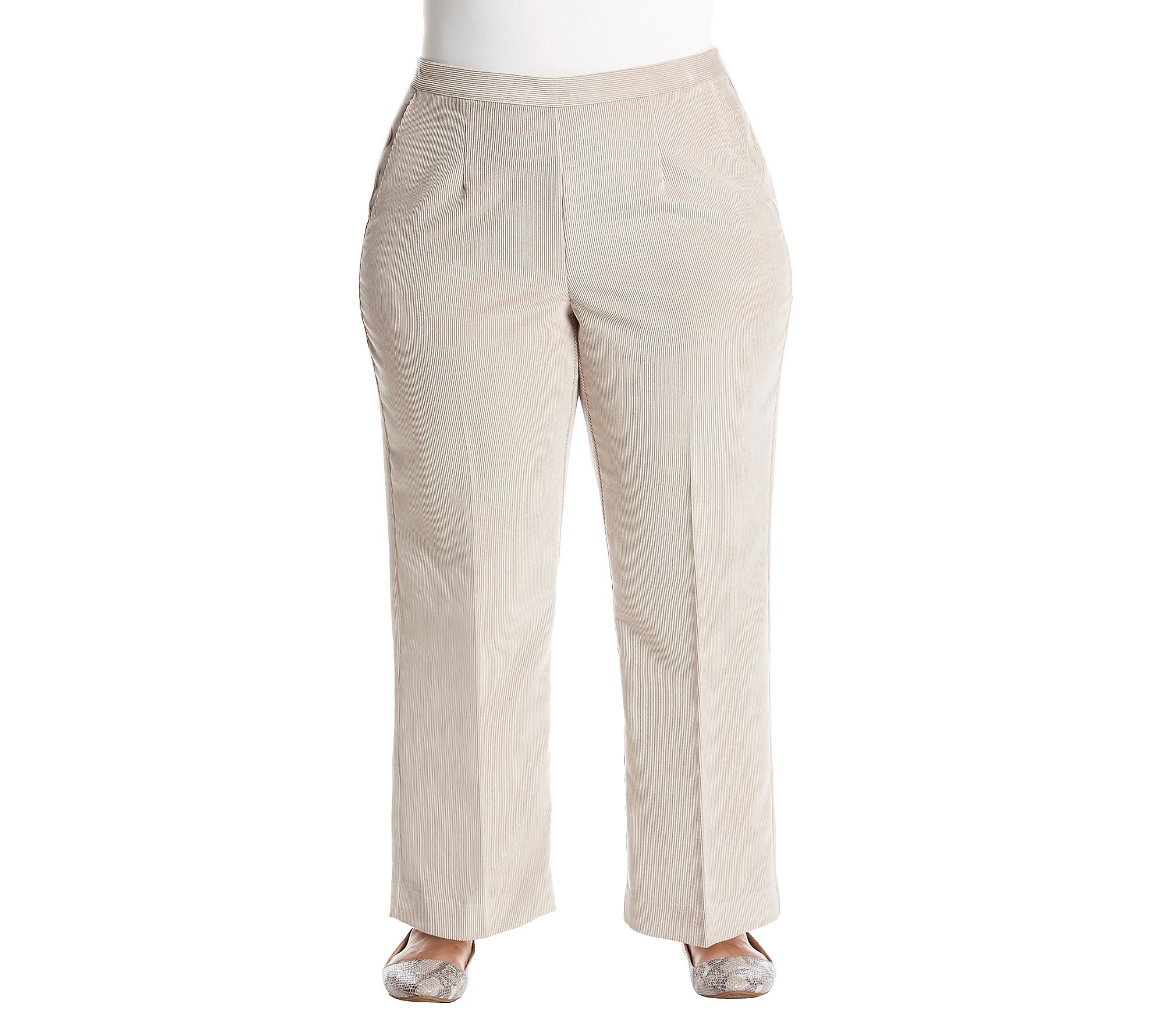 Alfred Dunner Womens Plus-Size Cordury Short Clean Front Back Elastic