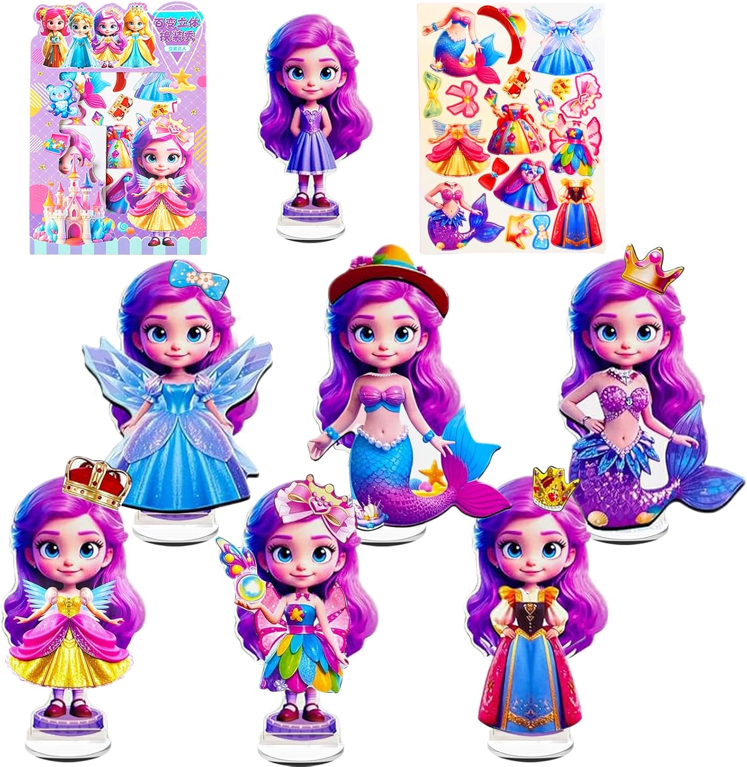 Magnetic Dress Up Doll Magnetic Dress Up Paper Dolls Magnet Magnetic Dress Up Dolls for Girls Travel Road Trip Toy Toddler Activities Kids Age 3-7-8-12 Learning Created Imagine Birthday Gift