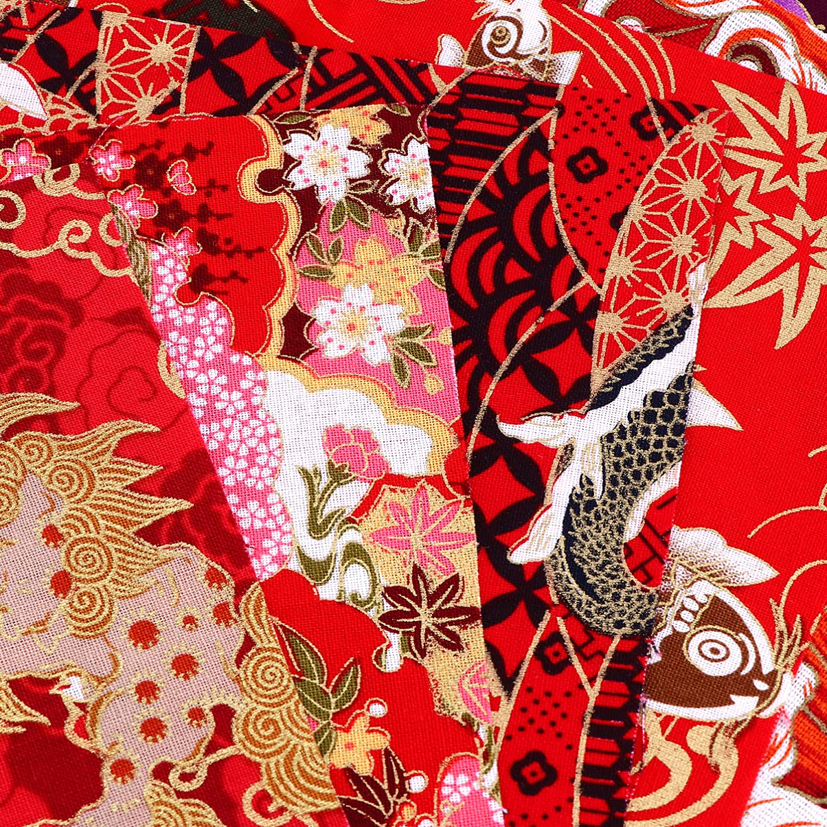 ARTIBETTER 10pcs Japanese Printed Fabric Cloth Kimono Cotton