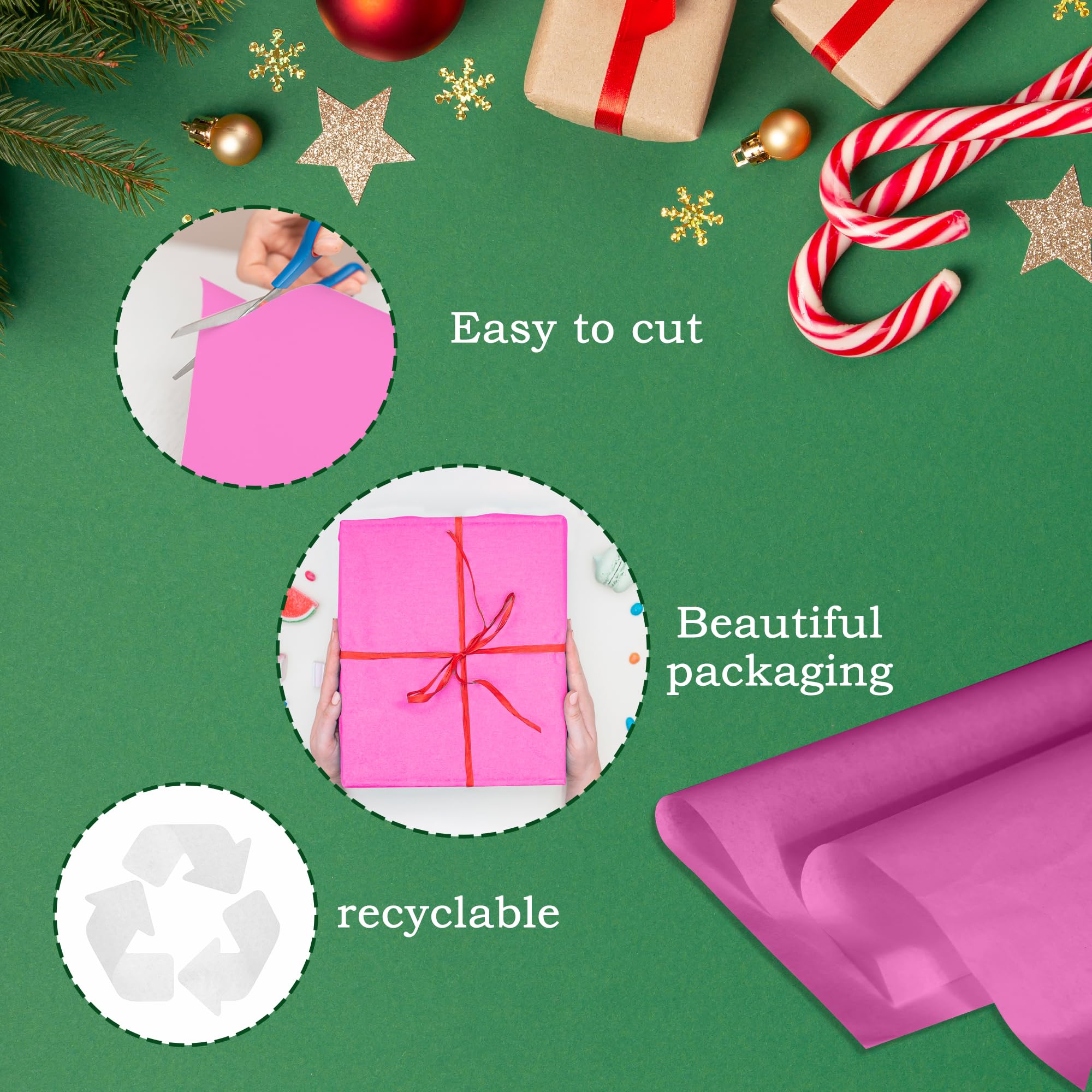 PINWATT 500 hojas de papel de seda rosa para bolsas de regalo, papel de seda a granel, 20 x 30 pulgadas, papel de embalaje rosa para envolver regalos, manualidades, boda, cumpleaños, baby shower, día