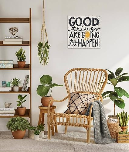 Miniatura 3 de ART.COM Lienzo decorativo para pared con texto en inglés "Good Things are Going to Happen" de Michael Mullan, decoración motivacional, 30 x 30