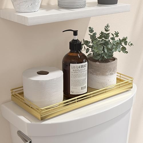 Miniatura 19 de Bandeja de tocador de baño de madera de acacia, bandeja pequeña de encimera de 11 pulgadas de largo para tocador, mesa, encimera de cocina, barra