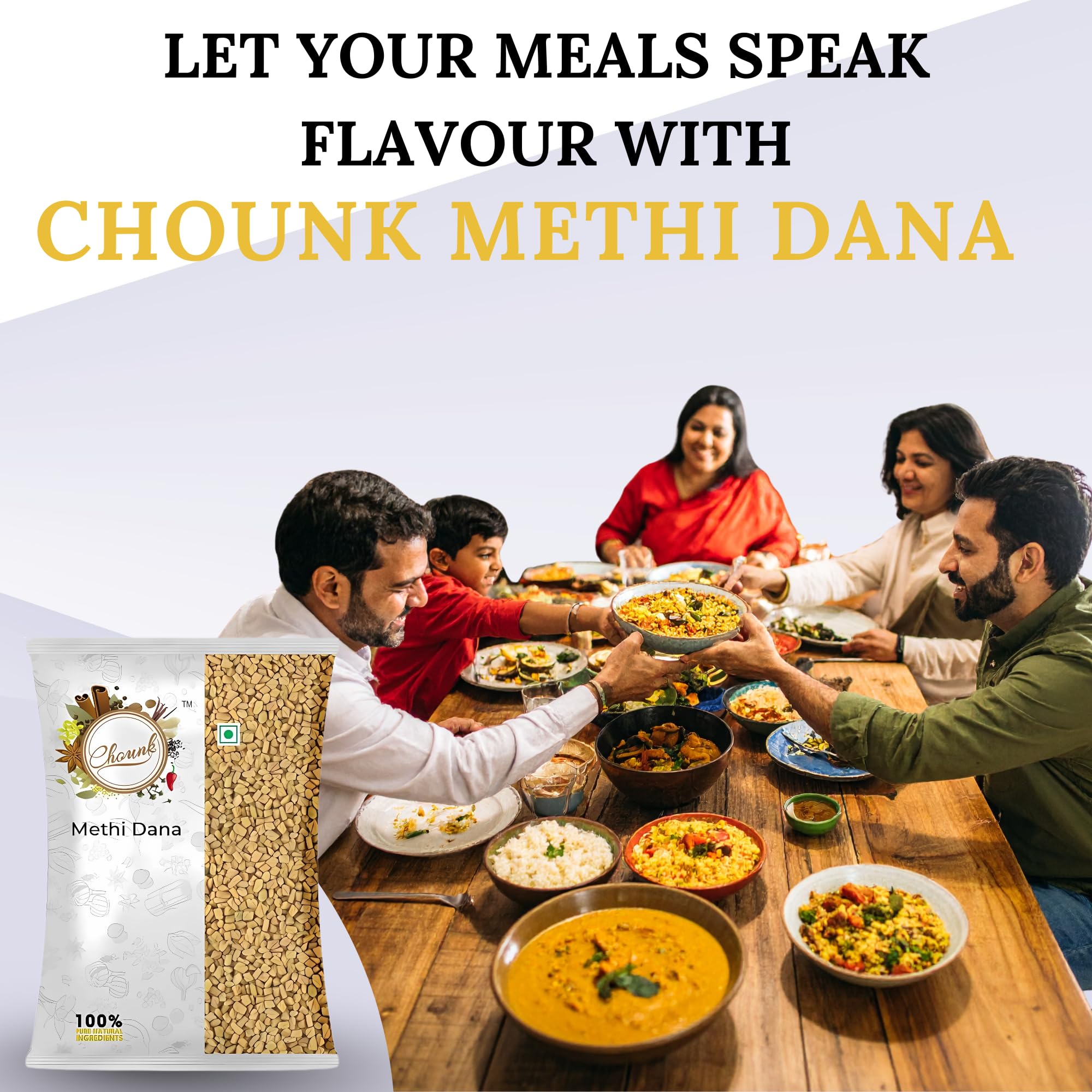 Chounk Fenugreek Seeds | Natural & Pure Methi Dana Seeds | Methi Seed Rich Source of Iron and Protein | Fenugreek with No Preservatives and No Additives | Methi Seeds 100g - Image 5 thumbnail