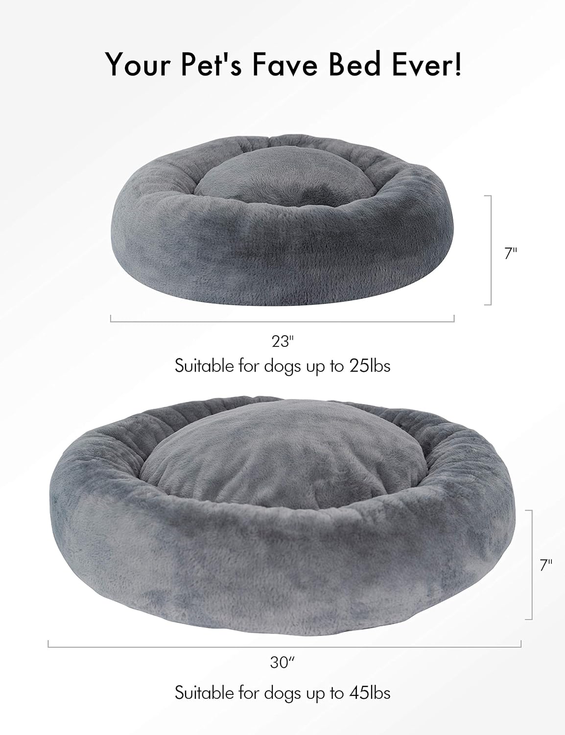 review PETLIBRO Calming Dog Bed Donut - Cuddler Round Plush Dog Bed, Washable Soft Warming Indoor Couch for Small Medium Dogs and Cats, Sleeping Comfortable Fluffy Puppy Bed