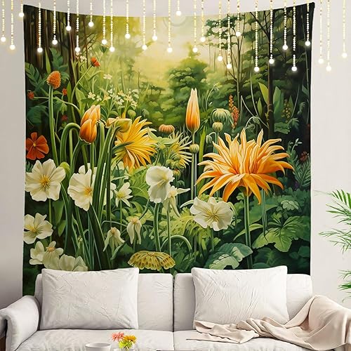 Miniatura 50 de Shrahala Palm Trees Los Angeles - Tapiz psicodélico grande para dormitorio y sala de estar (51.2 x 59.1 pulgadas, azul 1)