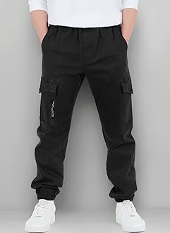 Kids Boys Elasticated Waist Slim Fit Cargo Joggers