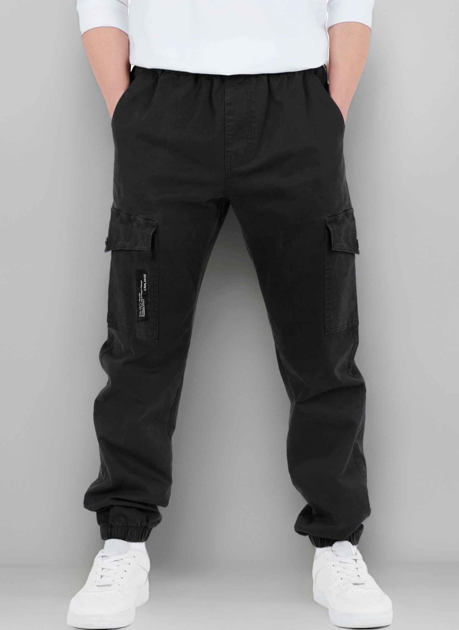 Kids Boys Elasticated Waist Slim Fit Cargo Joggers