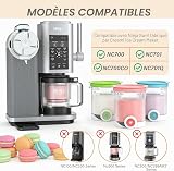Lot de 4 Ninja Creami NC700 NC701 Pots à Glace Compatibles, Pot Ninja Creami Swirl 480 ml, Récipients à Glace, Couvercles Hermétiques, Sans BPA, Lave-vaisselle - 7