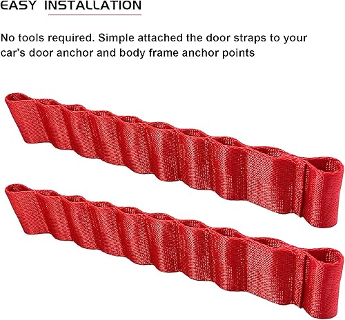 Miniatura 10 de Correa de puerta de repuesto para Jeep Wrangler TJ JK JL CJ YJ JKU y accesorios ilimitados  Resistente fuerte ajustable limitación correas de puerta