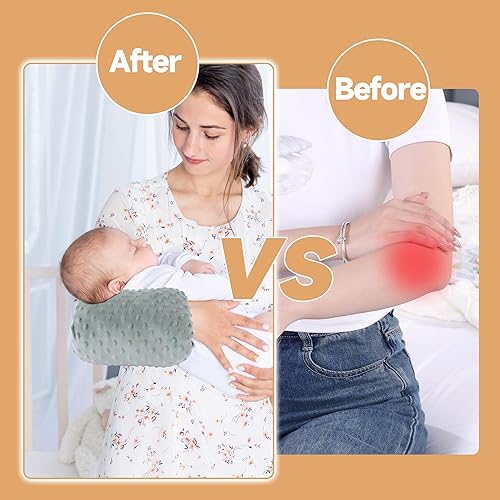 Miniatura 4 de MABOZOO Almohada de brazo para alimentar al bebé, almohada acogedora con estampado de flores, almohada de algodón suave para recién nacido, doble