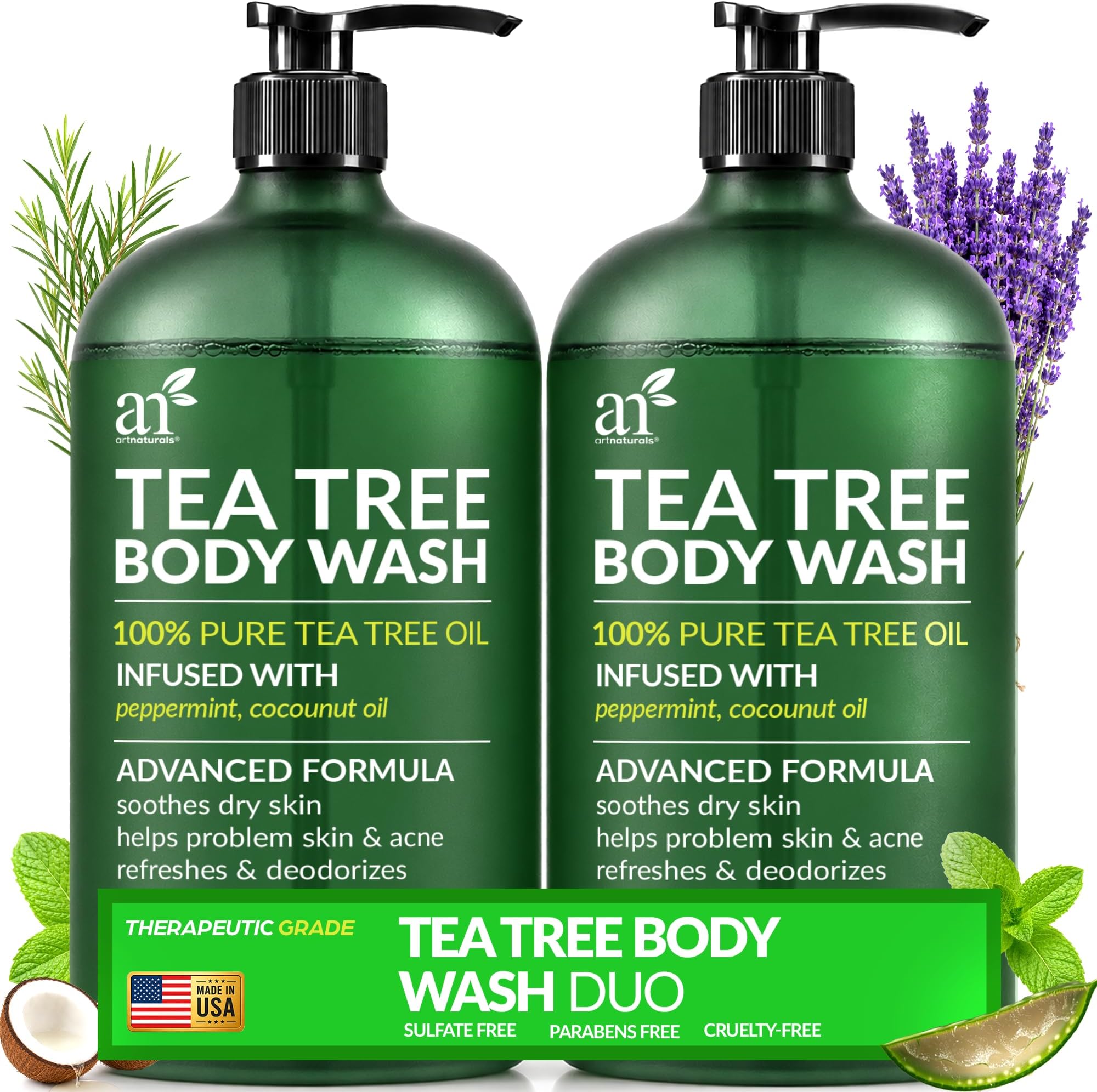 Artnaturals Antibacterial Tea Tree Oil Body Wash For Men Women ...