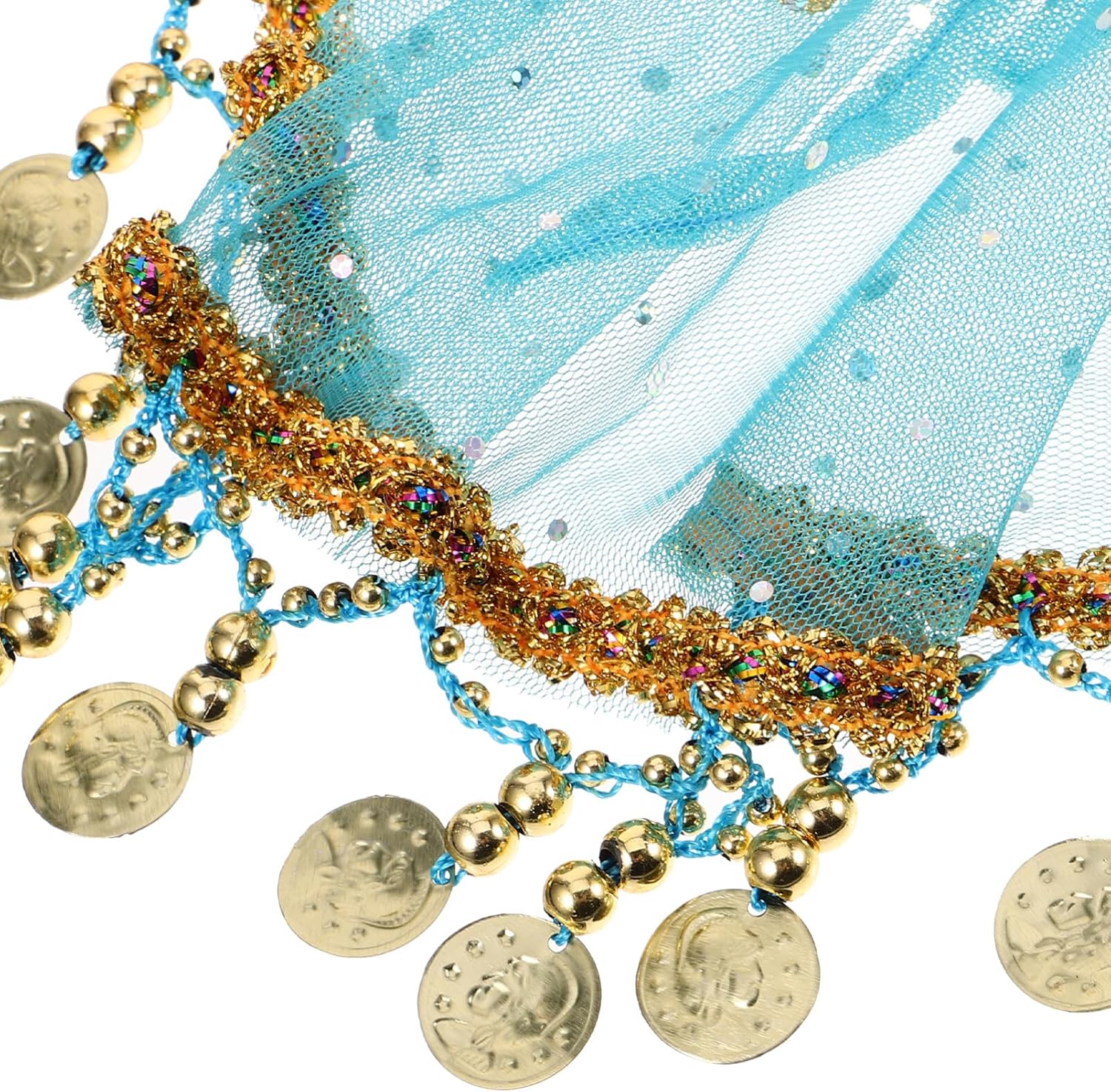 Exotic Dance Performance Veil Tribal Face Veil with Tassels Lightweight Breathable Indian Dance Costume Accessory for Stage Party and Masquerade - Image 7