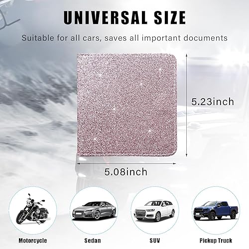 Miniatura 8 de Augeny Soporte para tarjetas de registro y seguro de automóvil, organizador de compartimentos esenciales para documentos de tarjetas de vehículo con
