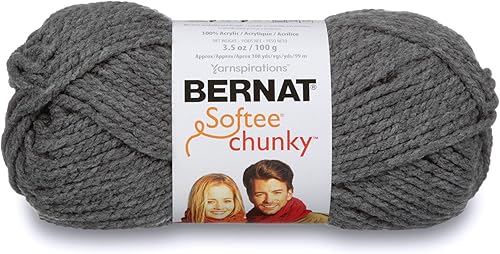Ovillo sólido Bernat Softee Chunky, otro, Gris (True Grey), Paquete de 1
