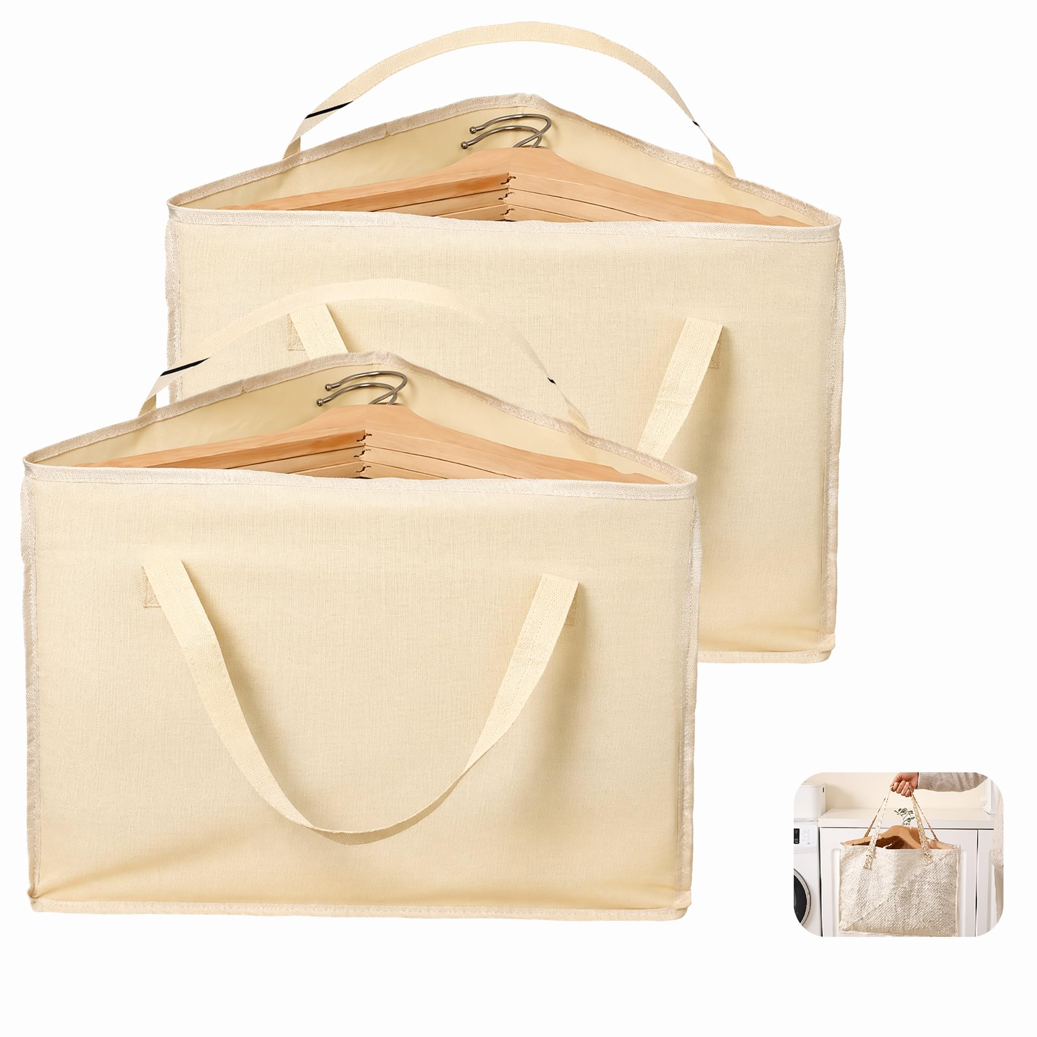 2 Pcs Hanger Storage, Foldable Coat Hanger Spacesaving Container