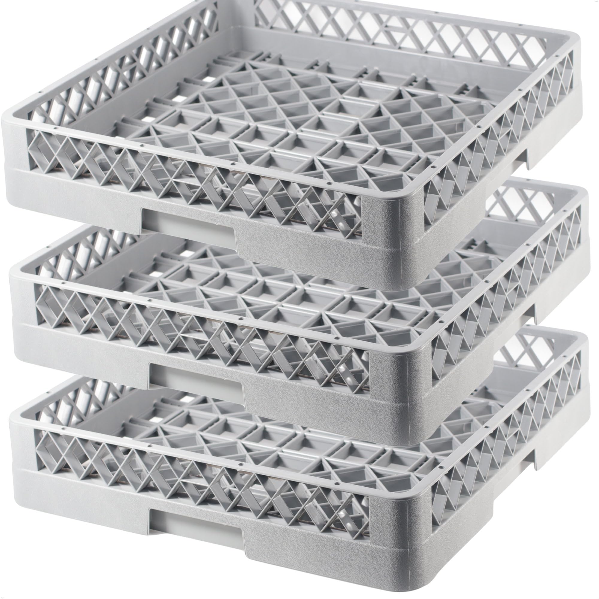 3 unidades de cestas para vasos, cubiertos, tazas sin división, 50 x 50 cm, para lavavajillas comerciales