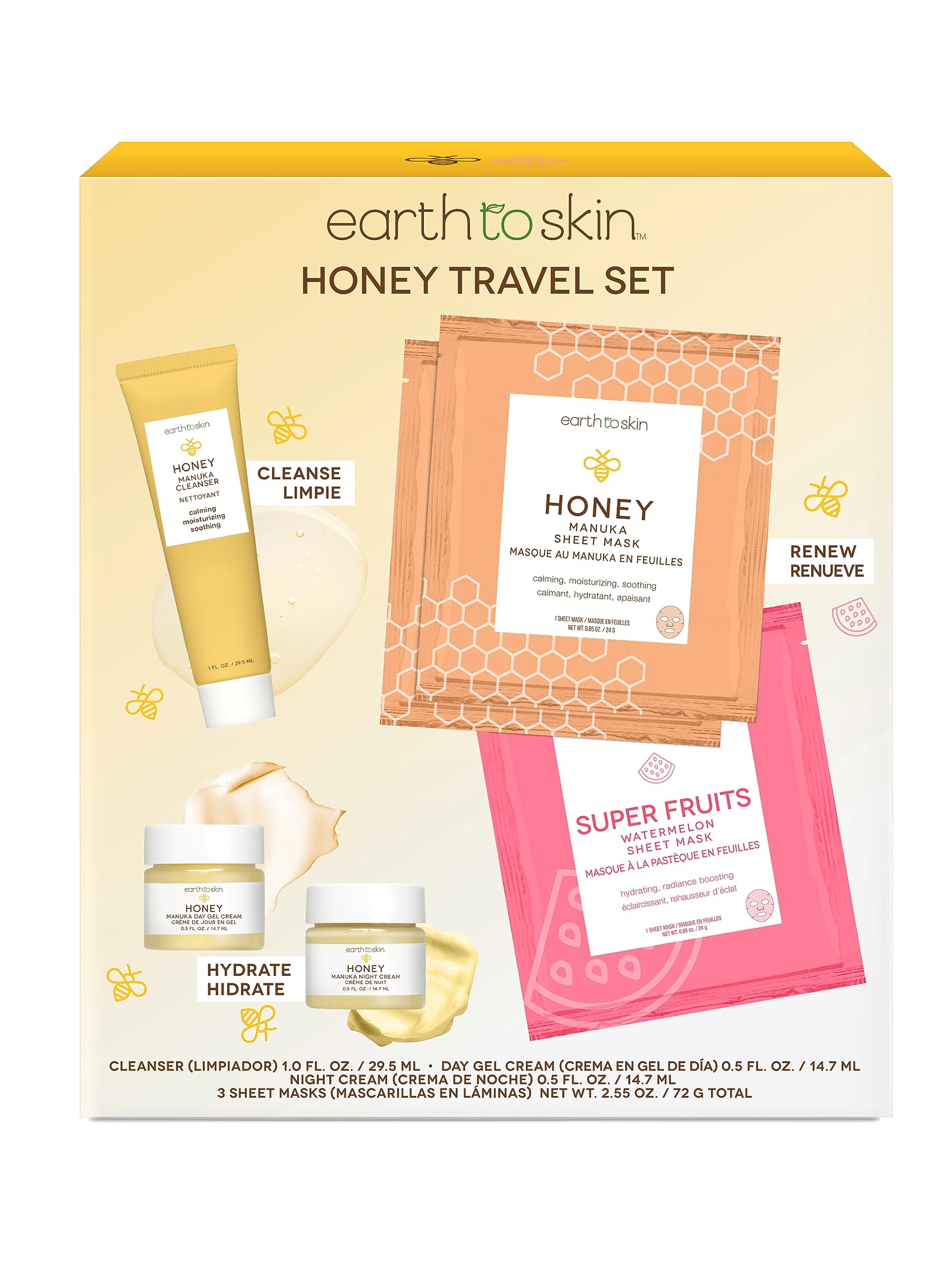 Amazon.com : Earth To Skin Honey Travel Set : Beauty & Personal Care