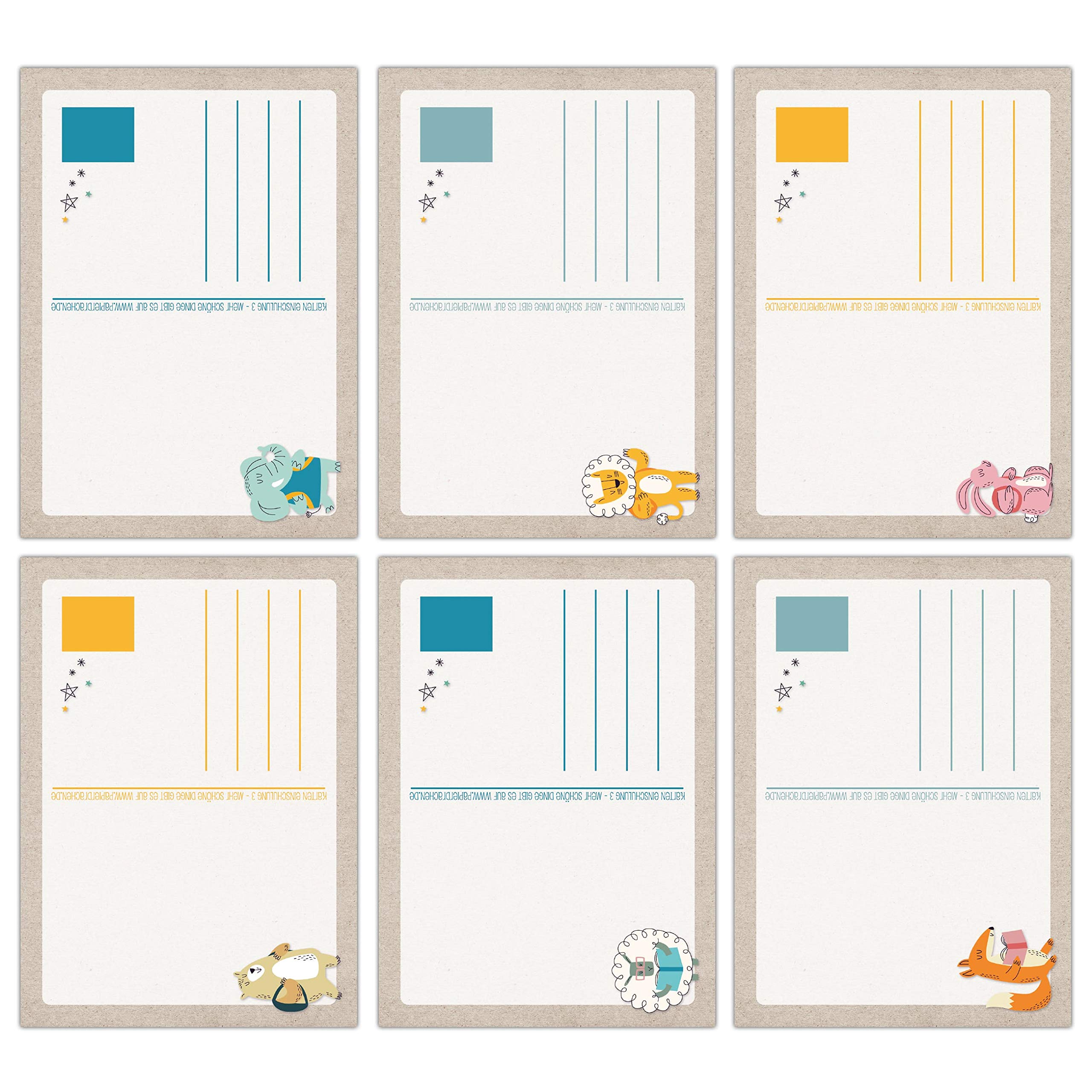 12 Greeting Cards for First Day of School, Design Wrapping Paper Animals, Gift and Greetings for Beginners of School - Image 2