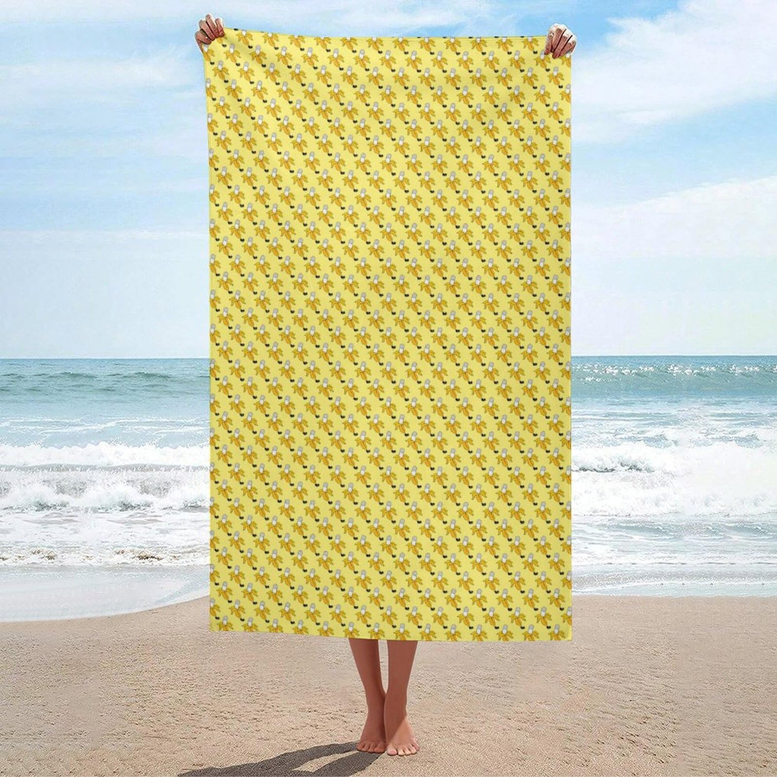 Anceky Beach Towel Quick-Dry Funny Banana Golf Ball Bath Towels Beach Towel Large Absorbent Bath Towel for Home Gym Travel 31 X 51 in