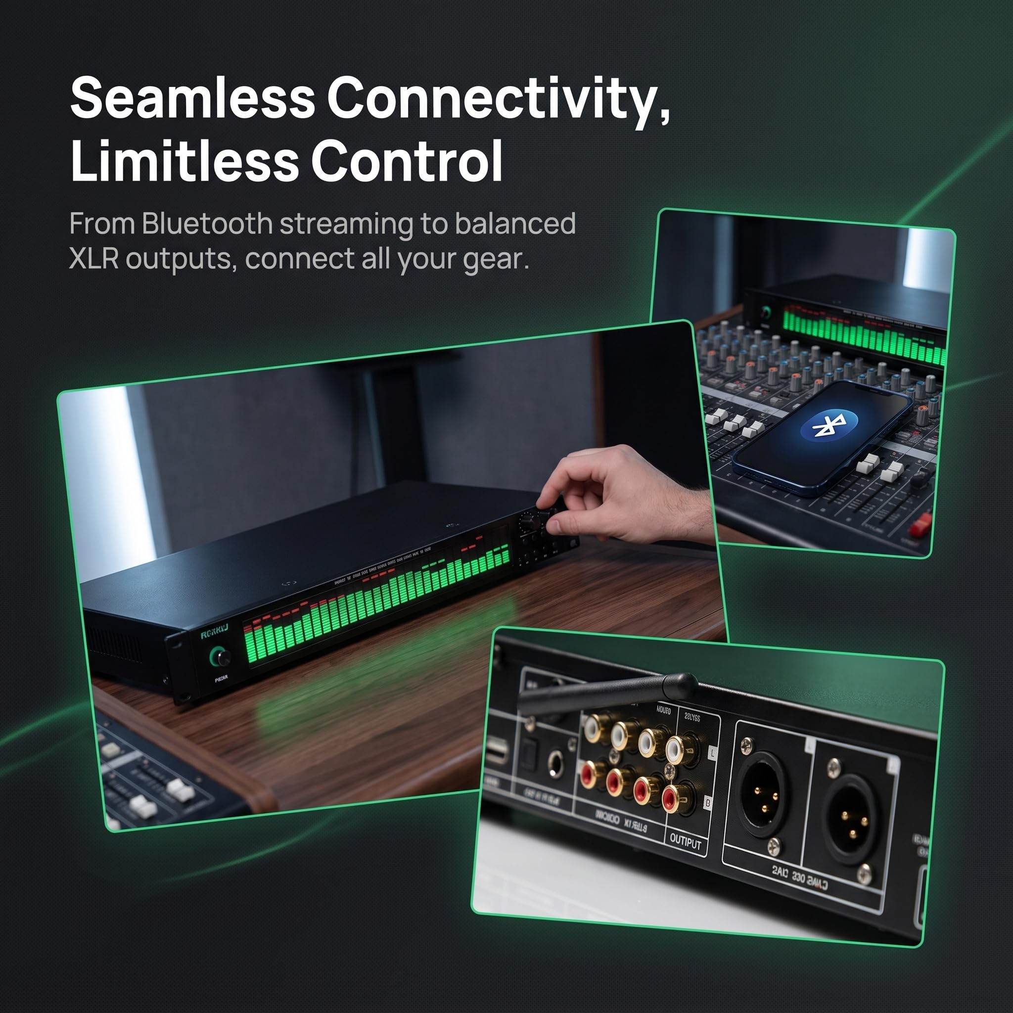 Ecualizador De Audio Estéreo, Ecualizador De Audio Doméstico, 5 Efectos De Ecualización Predefinidos, con Mando A Distancia Y Cable De Audio, Decodificación De Audio Green