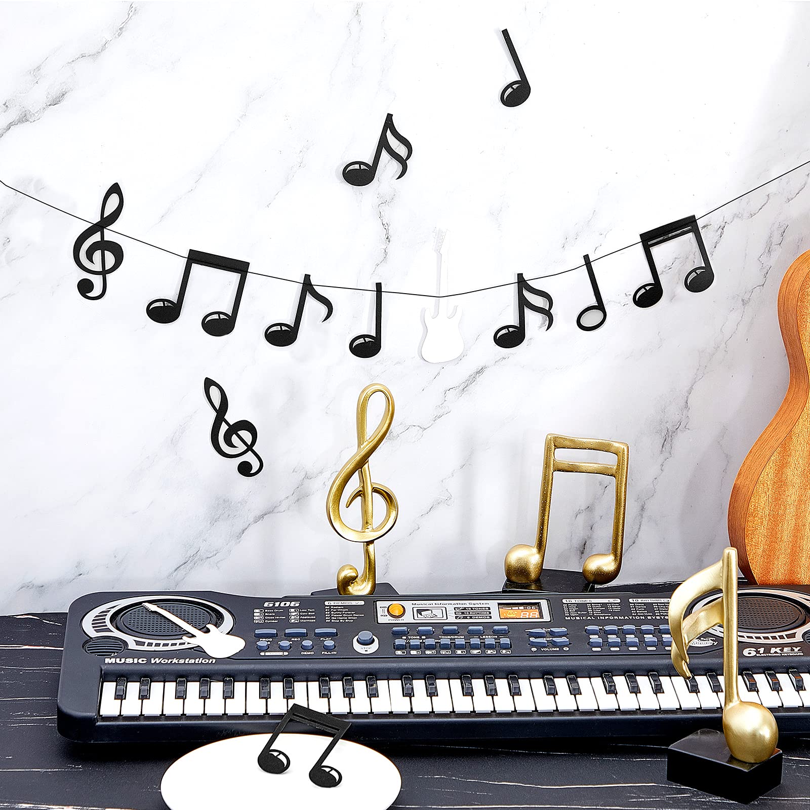 BELECO 7x5ft Fabric Music Notes Backdrop Colorful Music Notation Abstract Galaxy Sky Stars Space Theme Music Background Music Party Decoration Banner Poster Wall Decor YouTube Photobooth Studio Props