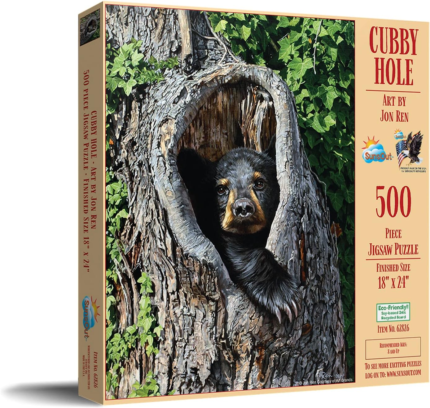 SUNSOUT INC - Cubby Hole - 500 pc Jigsaw Puzzle by Artist: Jon Ren - Finished Size 18" x 24" - MPN# 62826