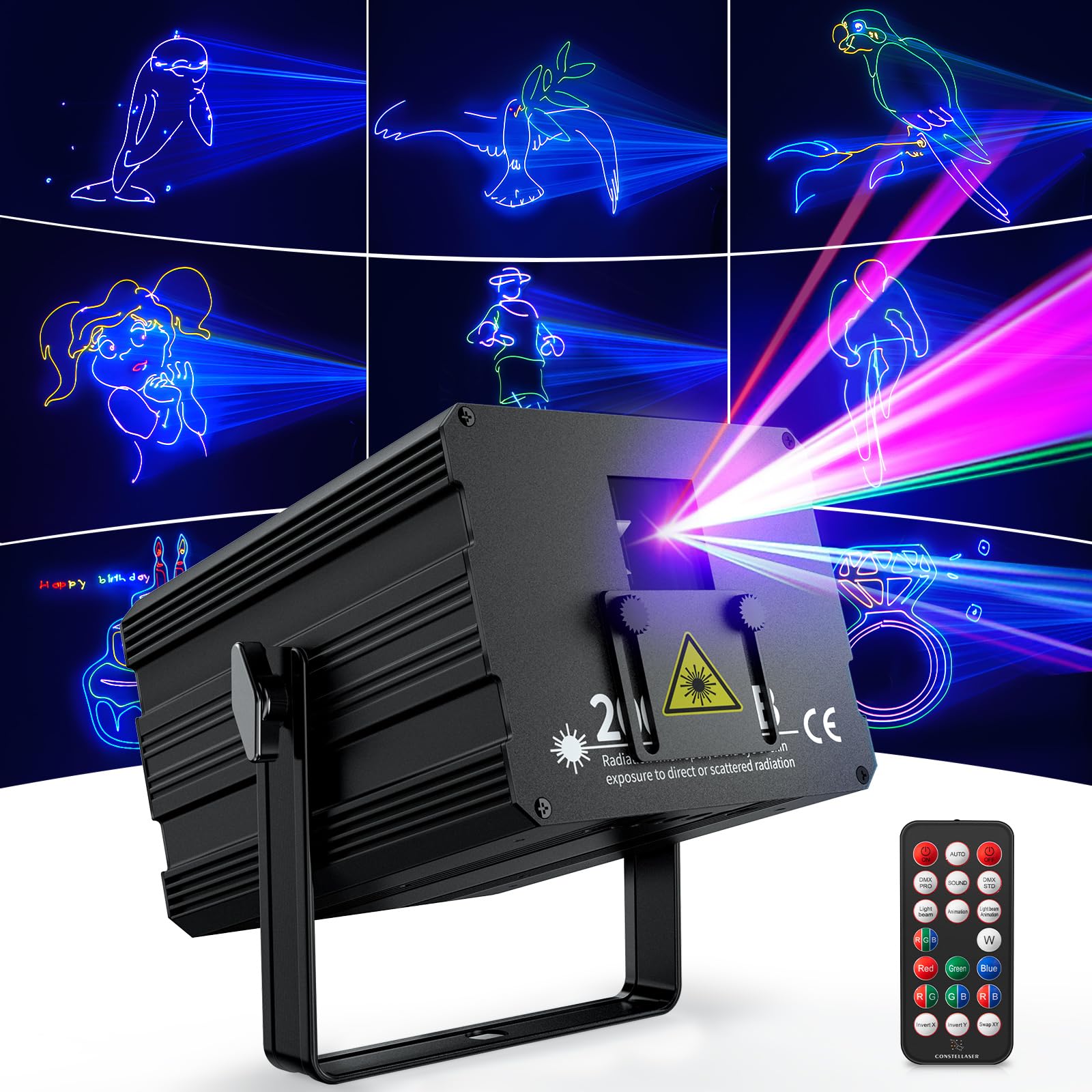 Photo 1 of EYTSE DJ Laser Light with App Control, 3D Animation Party Lights, DMX512/Sound Activated/Remote Control, Laser Light Show Projector Ideal for Stage, Clubs, Home Parties, Birthdays