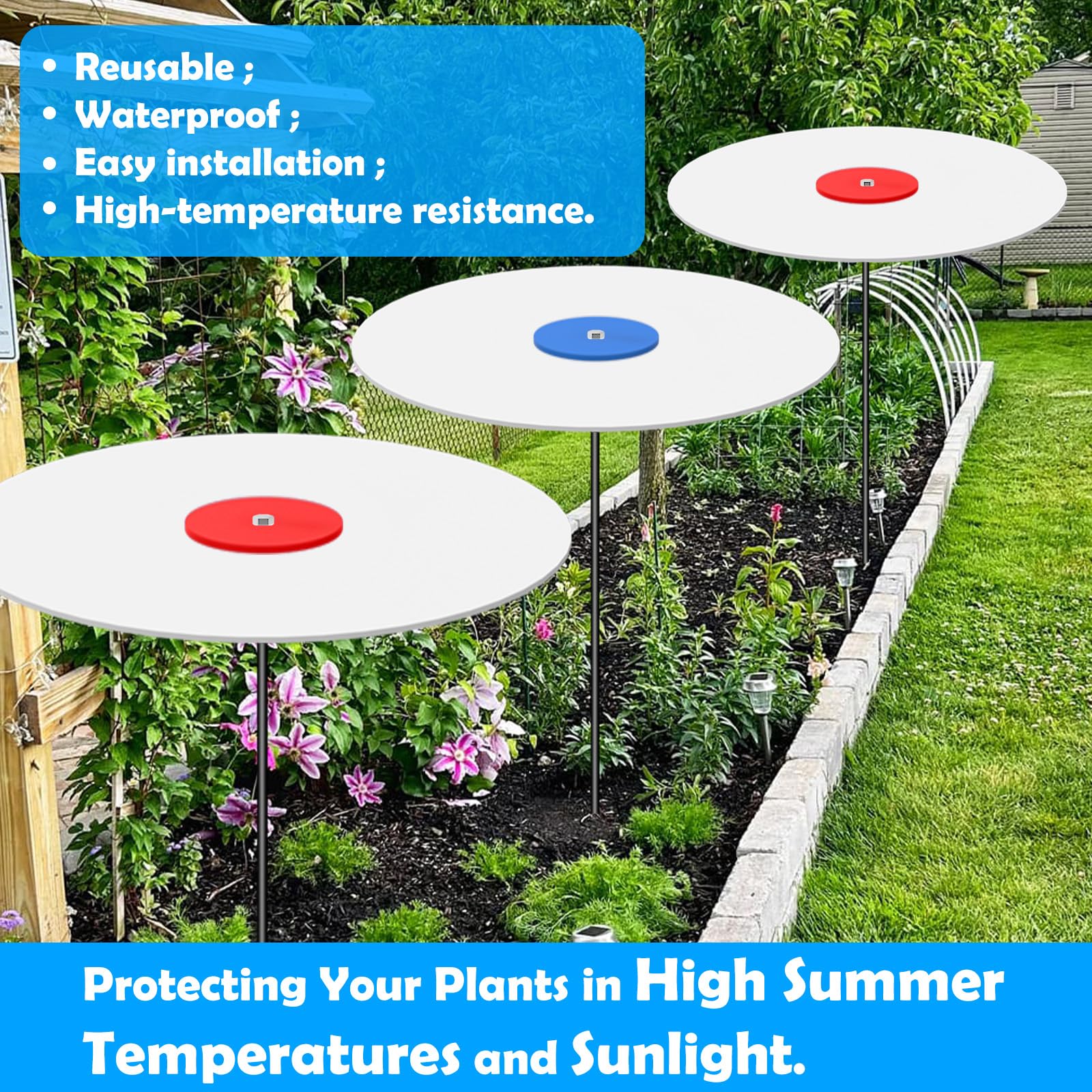 GFYYBKJ Paquete de 3 fundas para plantas al aire libre, 65% de tela de sombra de bloqueo solar al aire libre, sombrilla de disco de sombra de jardín, parasol para plantas, perfecto para tu jardín,