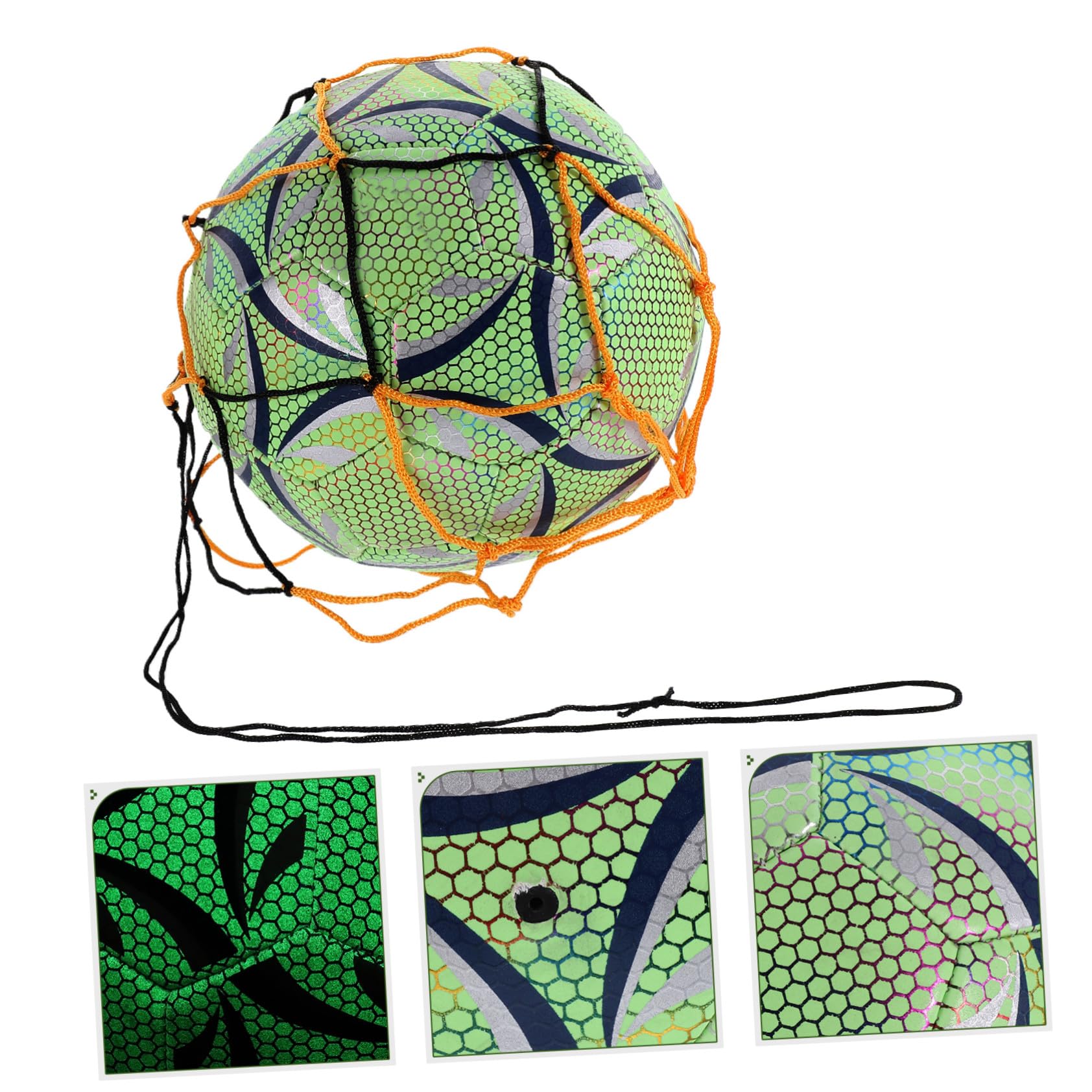 SUPVOX Balón de Inflar de de Fluorescente Desgaste Fútbol Resistente PU Fácil Adecuado para Fútbol Sala Jugar Dentro Casa