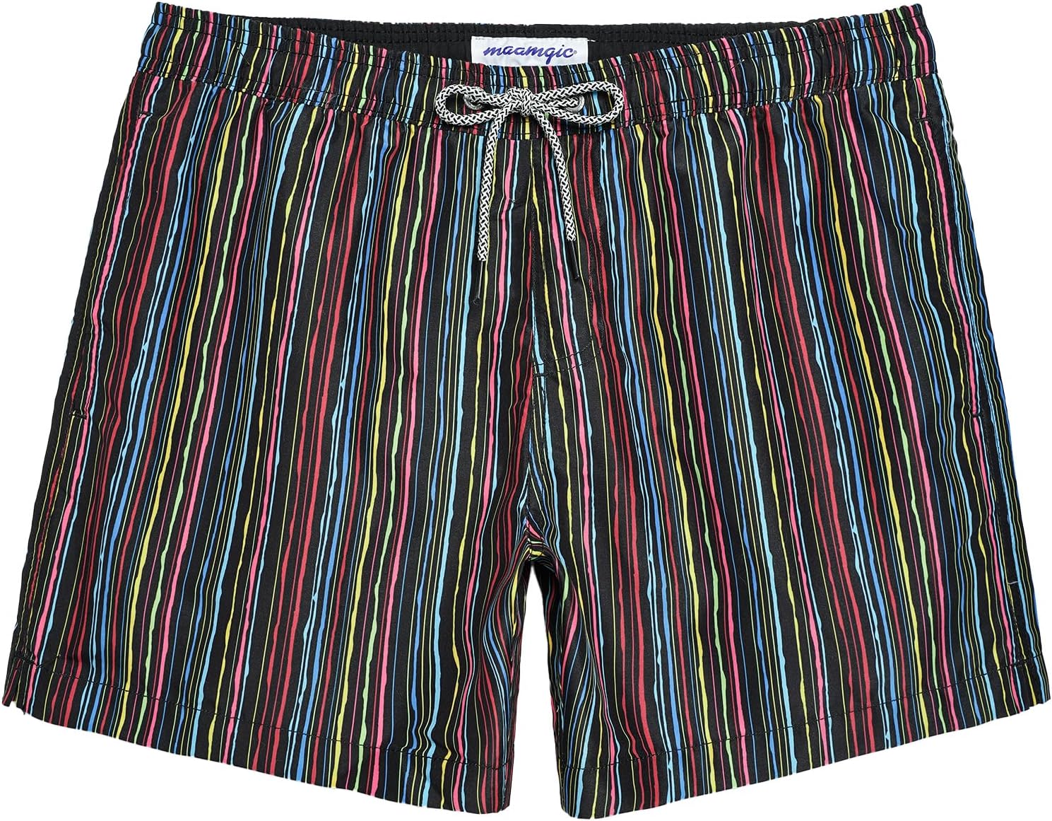 maamgic Mens Swim Trunks 5 Inch with Mesh Lining, Quick Dry Mens Bathing Suit, Swim Shorts for Swimming and Beach