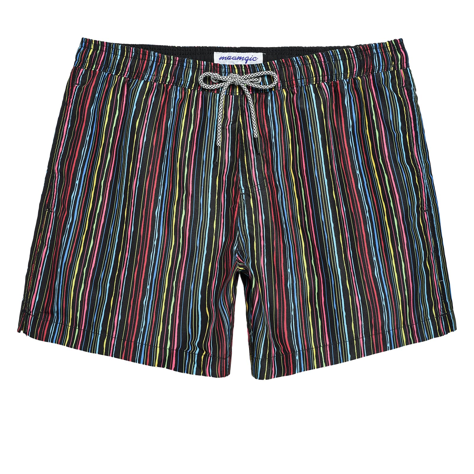 maamgic Mens Swim Trunks 5 Inch with Mesh Lining, Quick Dry Mens Bathing Suit, Swim Shorts for Swimming and Beach