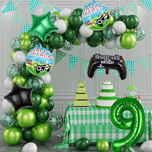 Miniatura 6 de 6 globos de cumpleaños con controlador de juegos, globos de aluminio de mylar, suministros para fiestas, decoraciones de juego (9)