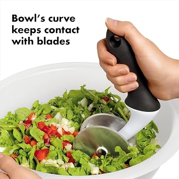 OXO Good Grips Salad Chopper & Bowl, 12.5 x 5.5 x 12.5 inches, White & Good Grips Salad Spinner, Large