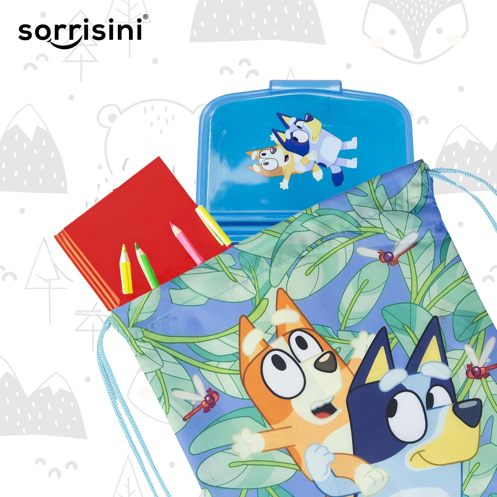 Boîte à Sandwich Enfant, Boîte à Déjeuner pour Enfants, Sac de Gym, Picnic, Piscine, Natation, Lunch Box Avec Sac, Bluey