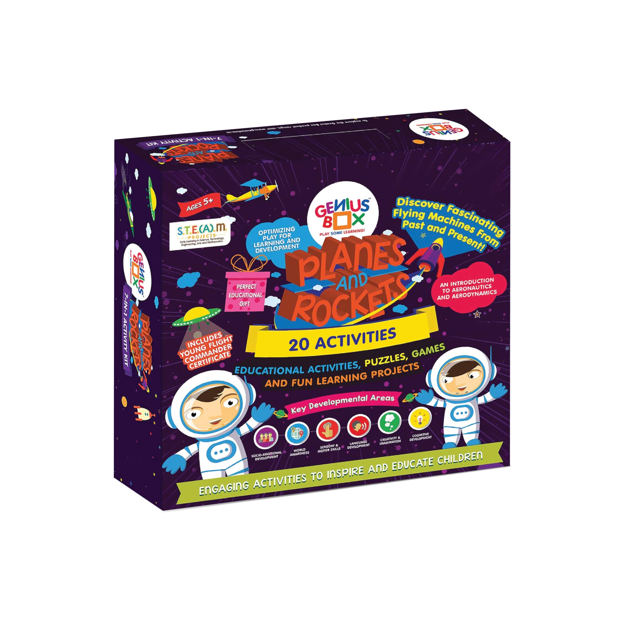 Sponsored Ad - Genius Box Educational Toy for 5+ Year Age: Planes and Rockets DIY, Activity Kit, Learning Kit, Educational Kit, STEM Toy