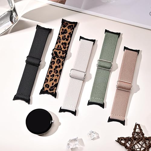 Vista 9 de Paquete de 5 correas elásticas de nailon compatibles con Google Pixel Watch 3 de 1.614 pulgadas/Google Pixel 2/Google Pixel Watch para mujeres