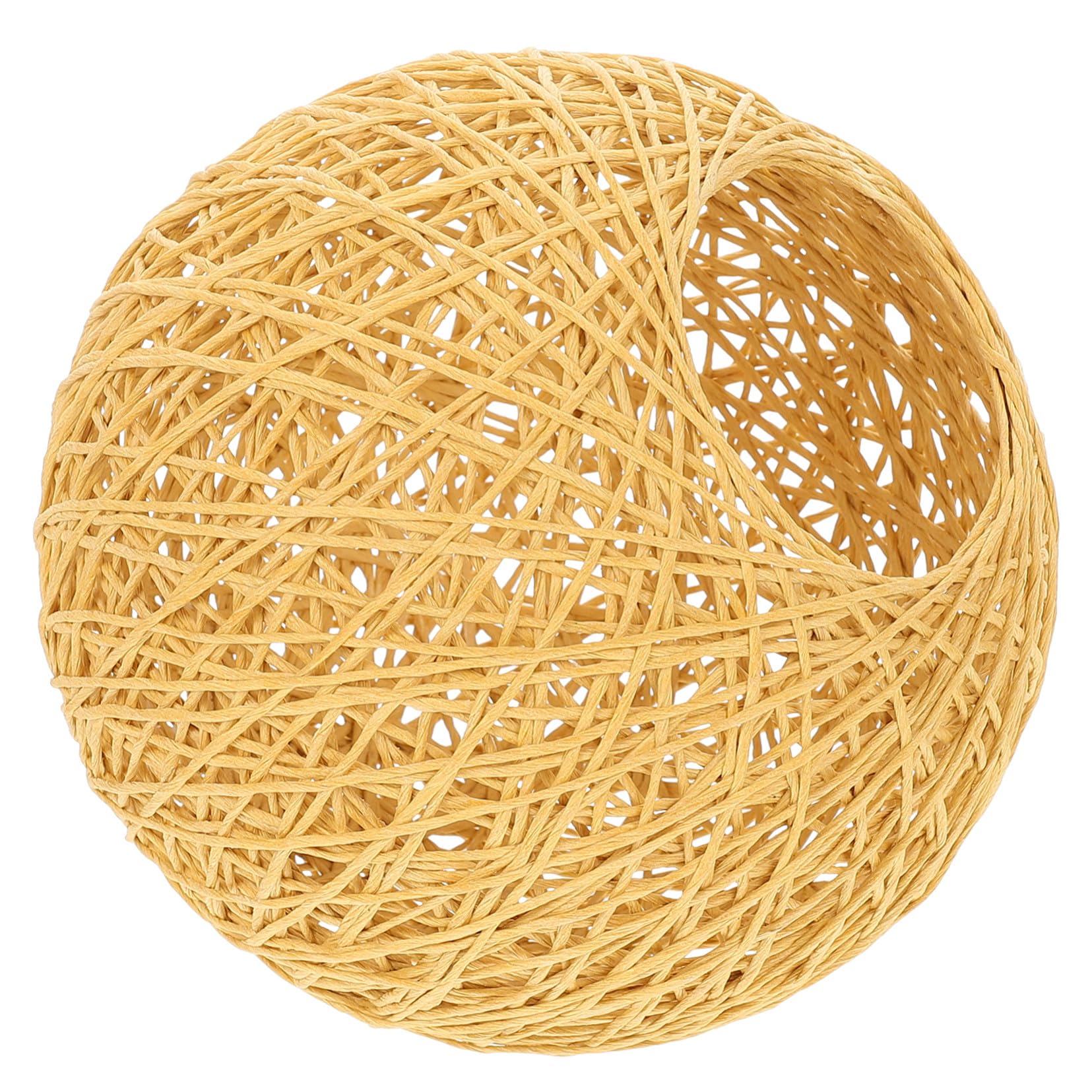 TOYANDONA Natural Rattan Ball Lampshade Rustic Ceiling Light Shade for Bedroom and Bar Decorative Pendant Light Cover Diffuse Warm Ambient Lighting Easy Installation