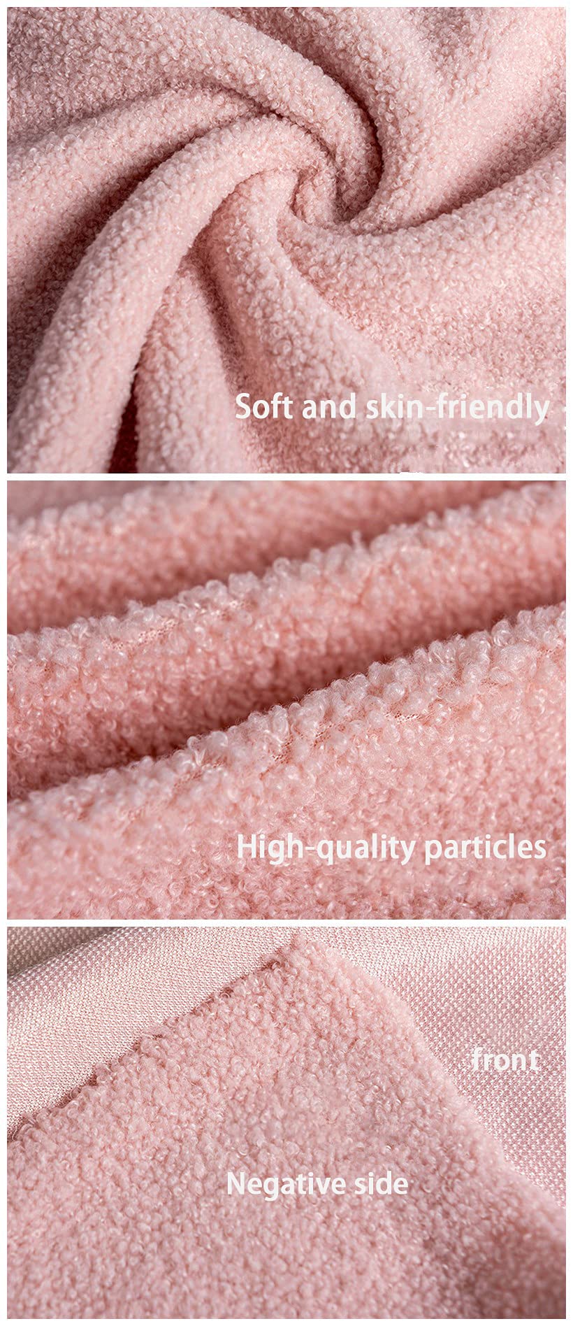 Gris Tela de Felpa Tejido de Terciopelo Teddy Resistente al Desgaste Polar Tela de Lana Material Artesanal de imitación de Lana de Cordero(Size:1.6m*10m)