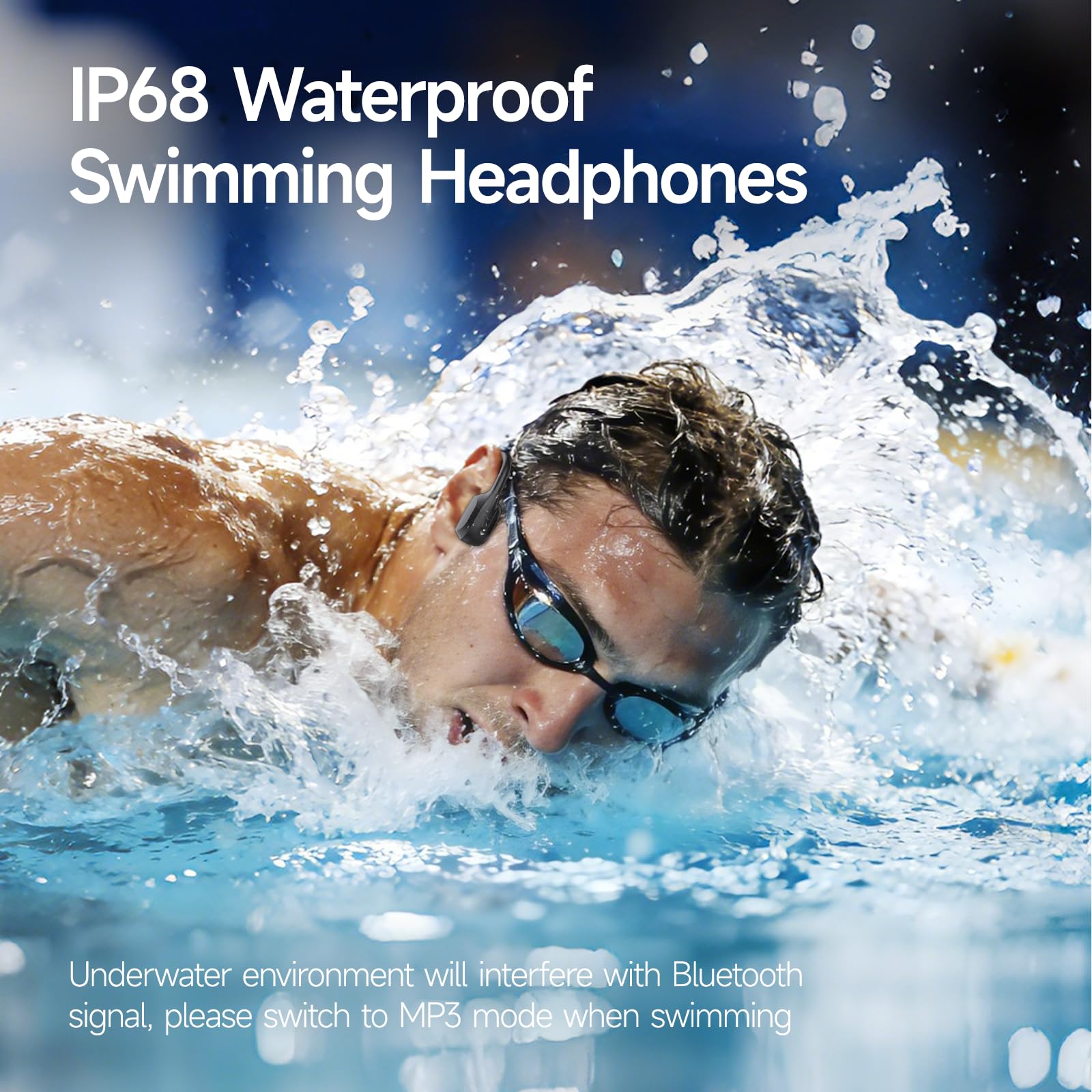 Esonstyle IP68 Waterproof Swimming Headphones Bluetooth 6.0 - Dettaglio