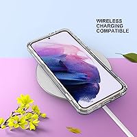 Vista 7 de KIOMY Funda transparente a prueba de golpes para Samsung Galaxy S21 5G con 2 paquetes de protectores de pantalla de vidrio templado, 3 capas en 1