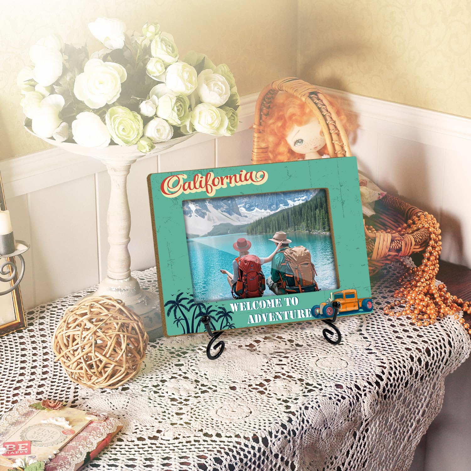 Custom Any Names Words & Picture Personalized Photo Frame Wood Table Desk Stand Display Home Décor Gift For Her Him Boys Girls Couple Husband Wife Mom Dad Girlfriend Boyfriend Friends