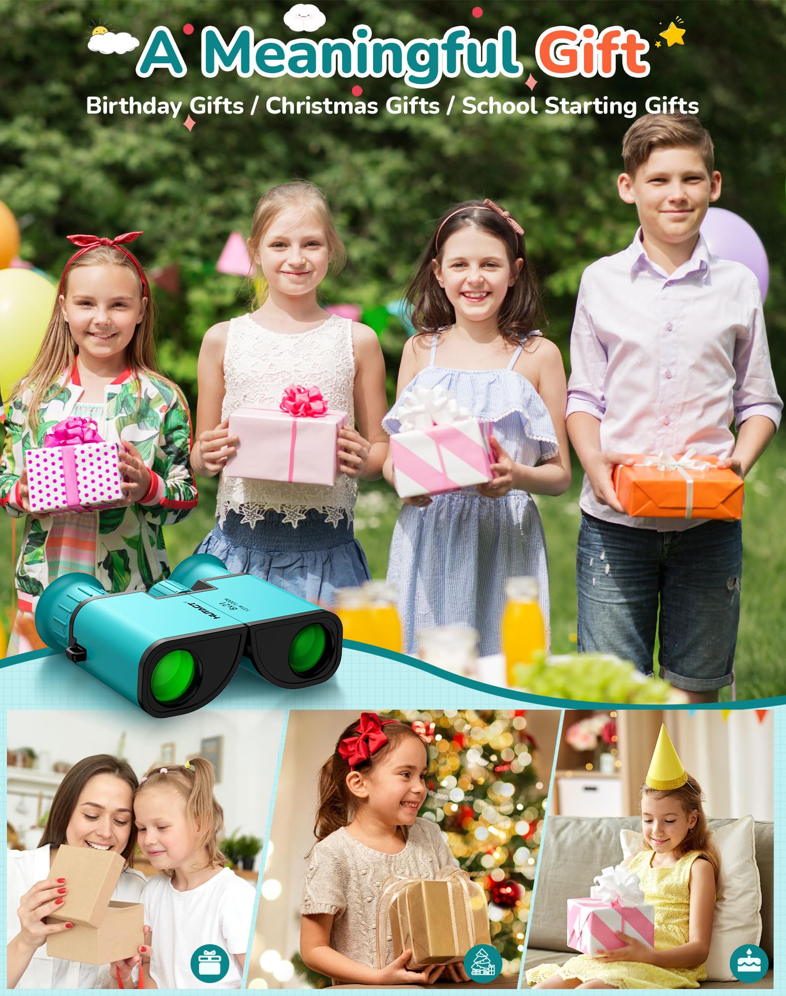 Fernglas für Kinder und Erwachsene, 8x21 wasserdichte Kinderferngläser für Outdoor-Abenteuer, Vogelbeobachtung, Reisen und Camping (Grün)