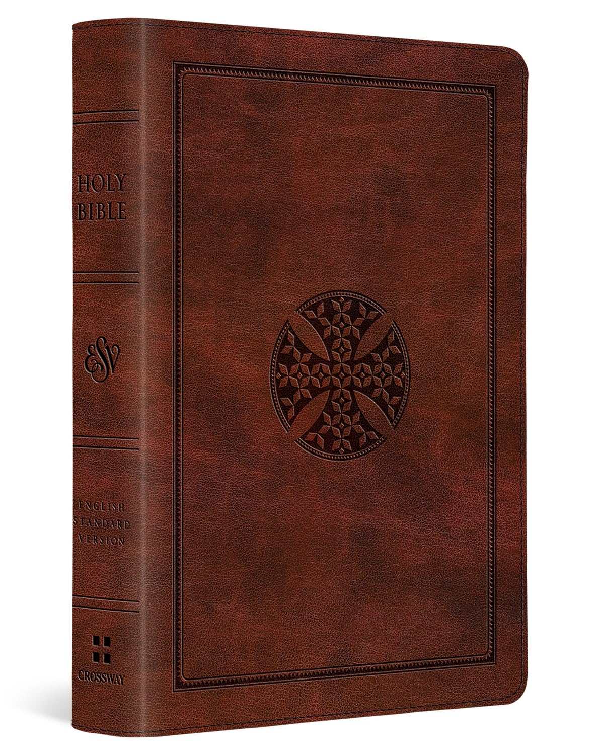 ESV Large Print Compact Bible (TruTone, Brown, Mosaic Cross Design)