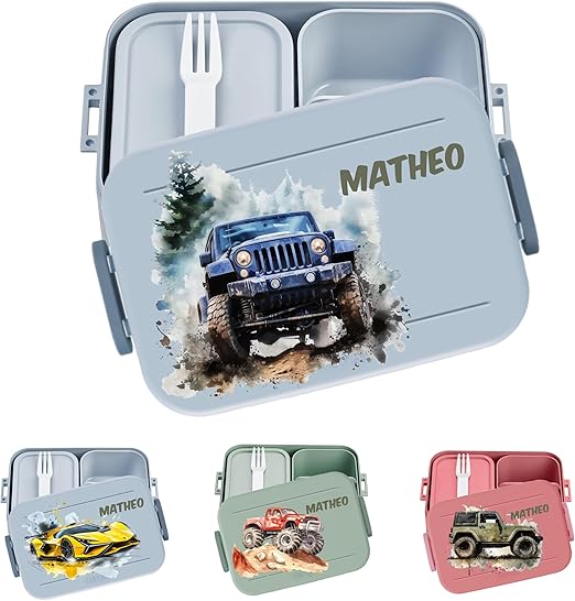 Mepal Brotdose Personalisiert - Bento Lunchbox 900ml Mit Fach & Gabel