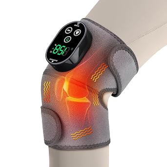 Cordless Knee Massager with Heat, Knee Heating pad for Knee Pain