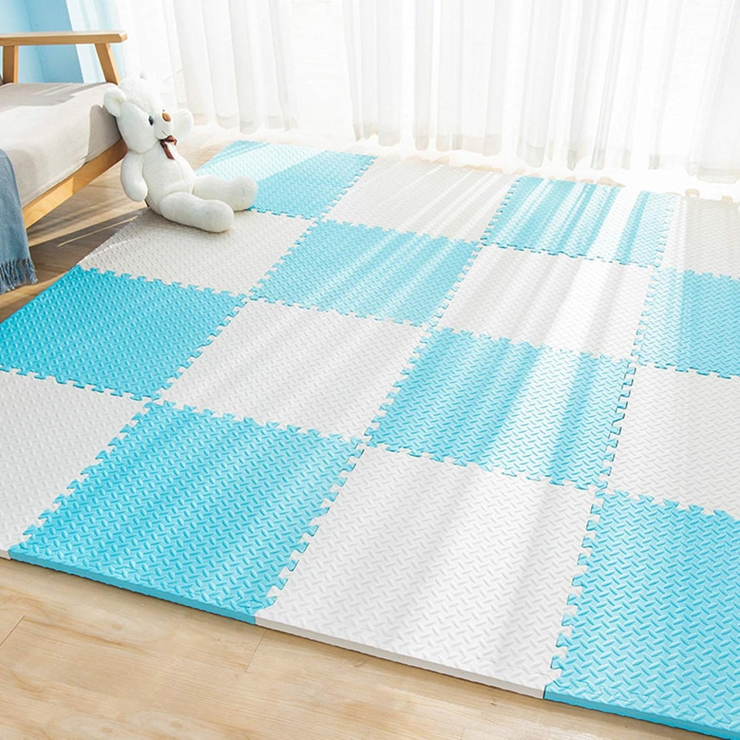 シンプル タイルカーペット 防音 ジョイントマット 60 1 9 おしゃれ 北欧 フロアマット プレイマット 軽量 無地 モダンプレイマット 大判 単色 カラフル サイドパーツ付 お手入れ簡単 ベビー キッズ 芸能人愛用